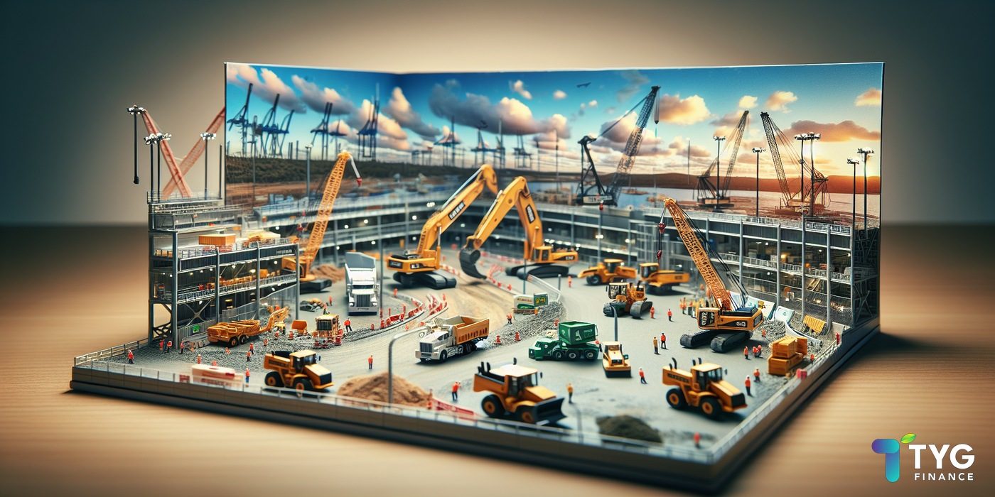 Operator inspecting earthmoving equipment before purchase